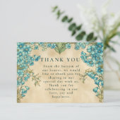 Elegant Art Nouveau Floral Wedding サンキューカード (スタンド正面)