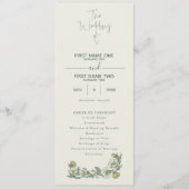 Elegant art nouveau floral wedding program プログラム (正面)