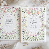 Elegant Art Nouveau Freesias Wedding 招待状