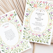 Elegant Art Nouveau Freesias Wedding 招待状