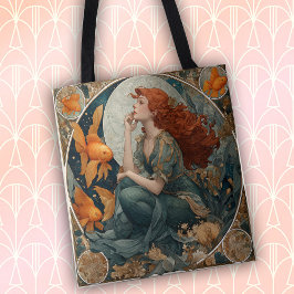 Elegant Art Nouveau Mermaid トートバッグ