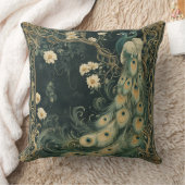 Elegant Art Nouveau Peacock クッション (ブランケット)