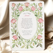 Elegant Art Nouveau Pink Rose Floral Wedding 招待状