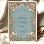 Elegant Art Nouveau Pinnk Lily Wedding 招待状