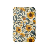 Elegant Art Nouveau Sunflower Pattern バスマット (正面縦)