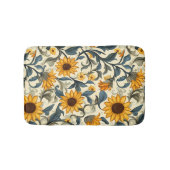 Elegant Art Nouveau Sunflower Pattern バスマット (正面)