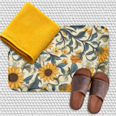Elegant Art Nouveau Sunflower Pattern バスマット