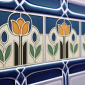 Elegant Art Nouveau Tulip Ceramic Tile タイル