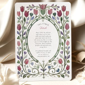 Elegant Art Nouveau Tulip Floral Wedding 招待状