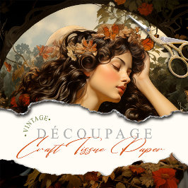 Elegant Art Nouveau Victorian Goddess Floral 薄葉紙