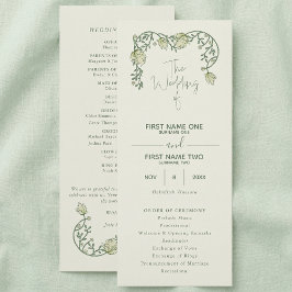 Elegant art nouveau vintage floral wedding program プログラム