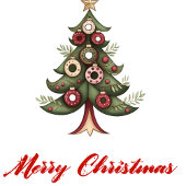 Elegant Artistic Christmas Tree Greeting Template シーズンカード