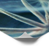 Elegant Artistic Floral Abstract Blue Dandelion  ポスター (角)