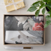 Elegant Asian Girl Raven Butterfly Decoupage 薄葉紙 (ギフト)