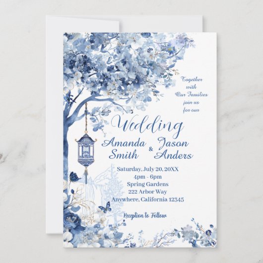 Elegant Asian-Inspired Romantic Wedding Invitation 招待状 (正面)