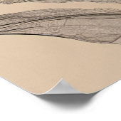 Elegant Asian Woman – Botanical Minimalist Line Ar ポスター (角)