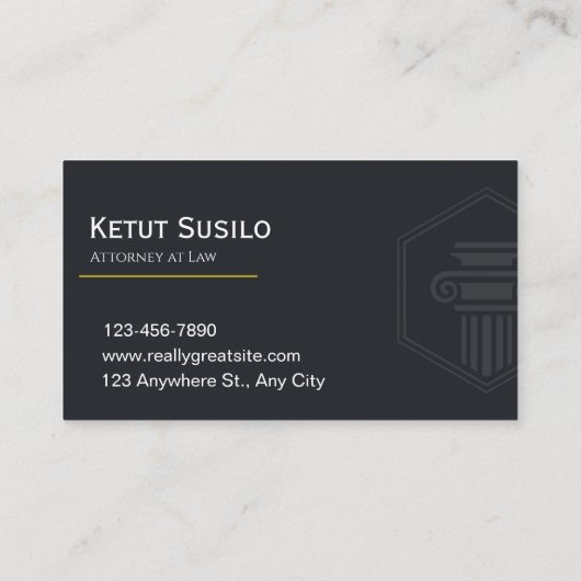 Elegant Attorney at Law Business Card | Lawyer  名刺 (裏面)