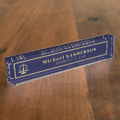Elegant attorney at law professional gold navy デスクネームプレート (側面)