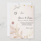 Elegant Autumn Botanical Luxury Wedding Party 招待状 (正面)