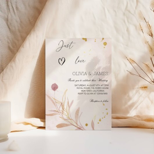 Elegant Autumn Botanical Luxury Wedding Party 招待状