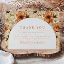 Elegant Autumn Botanical Wedding サンキューカード