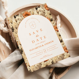 Elegant Autumn Botanical Wedding セーブザデート