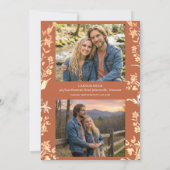 Elegant Autumn Burnt Orange Wildflowers 2 Photo セーブザデート (裏面)