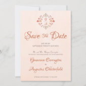Elegant Autumn Engagement Announcement Save Date セーブザデート (正面)