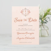 Elegant Autumn Engagement Announcement Save Date セーブザデート (スタンド正面)