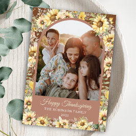 Elegant Autumn Fall Happy Thanksgiving Photo  シーズンカード