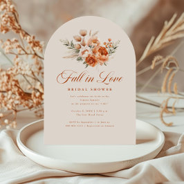 Elegant Autumn Fall In Love Bridal Shower 招待状