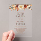 Elegant Autumn Fall Wedding アクリル招待状 (インサイチュ (ポータブル))
