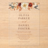 Elegant Autumn Fall Wedding アクリル招待状 (正面)