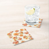 Elegant Autumn Floral スクエアペーパーコースター (インサイチュ)