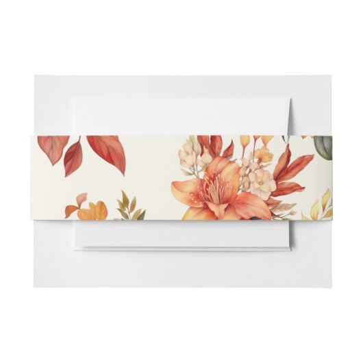 Elegant Autumn Floral 招待状ベリーバンド (正面例)