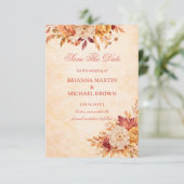 Elegant Autumn Floral Announcement Neutral セーブザデート (スタンド正面)