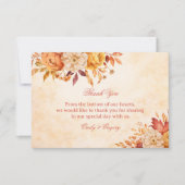 Elegant Autumn Floral Appreciation Message サンキューカード (正面)