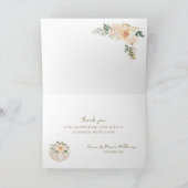 Elegant Autumn Floral Pumpkin Truck Baby Shower サンキューカード (内部)