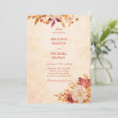 Elegant Autumn Floral Warm Neutral 招待状 (スタンド正面)