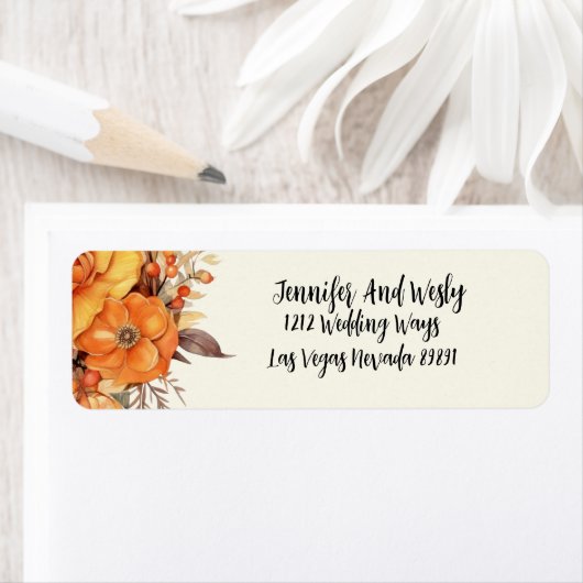 Elegant Autumn Floral Wedding  ラベル (インサイチュ)