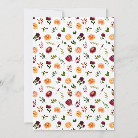 Elegant Autumn Floral Wedding 招待状 (裏面)