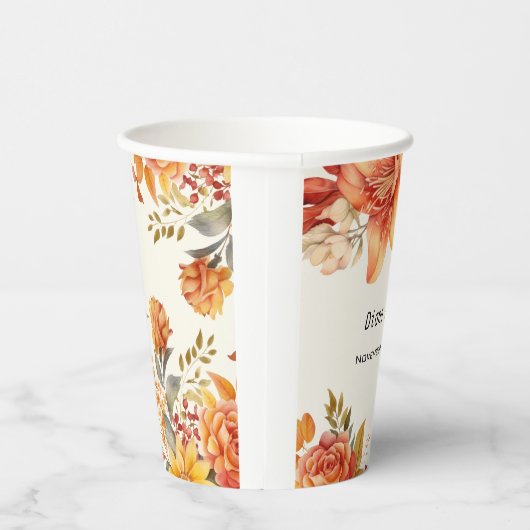 Elegant Autumn Floral Wedding 紙コップ (右)