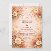 Elegant Autumn Flower Wedding 招待状 (正面)