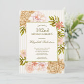 Elegant Autumn Flowers 102nd Birthday Invitation 招待状 (スタンド正面)