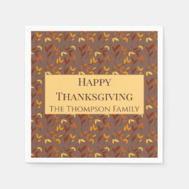 Elegant Autumn Leaf スタンダードカクテルナプキン