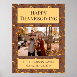 Elegant Autumn Leaf Family Photo ポスター