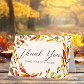 Elegant Autumn Leaf Wedding Personalized サンキューカード