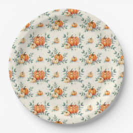 Elegant Autumn Pumpkin and Eucalyptus Watercolor
ペーパープレート