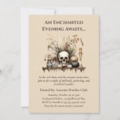 Elegant Autumn Skull and Candles Witch Party  招待状 (正面)