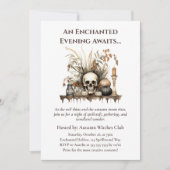 Elegant Autumn Skull and Candles Witch Party  招待状 (正面)